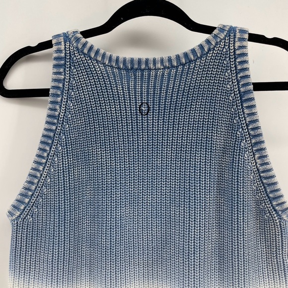 525 America Sweater Vest Blue White Ombre Knit 100% Cotton M - Picture 5 of 9